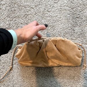 Elegant Tan Suede Clutch